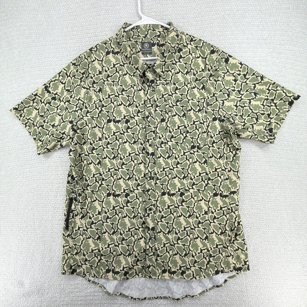 Backcountry Button Up MTB Jersey XL Camo Cycling Bike Trail Shirt UPF 50